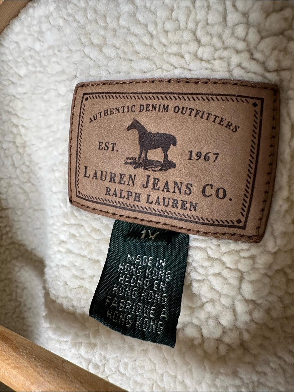 Vintage Lauren Ralph Lauren Blue Denim Vest Sherpa Lined Size 1X Western Preppy - Picture 14 of 14